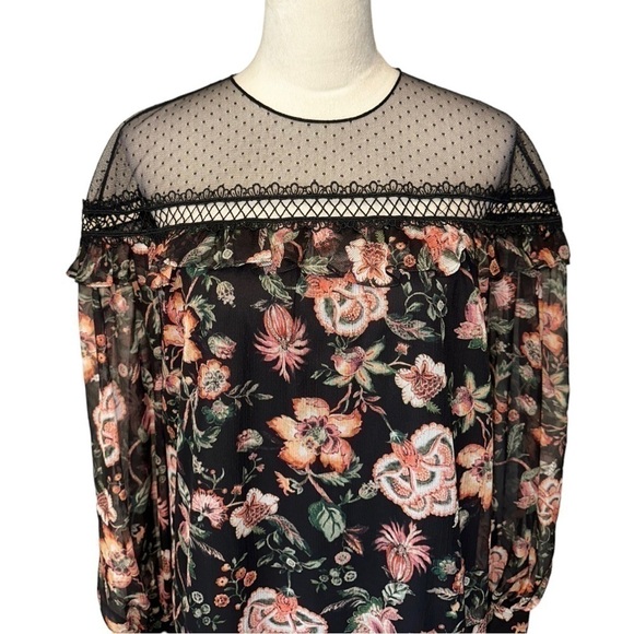 SACHIN + Babi Callie Mini Ruffle Dress Black Floral 4 - Picture 10 of 17